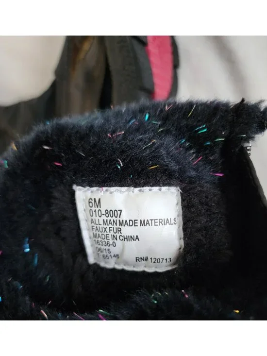 Totes Toddler Girls Floral Design Waterproof Snow Winter Boots Black Size 6M - Picture 9 of 11